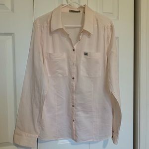 Guess blouse, off-pink, light cotton.  Ladies Large.